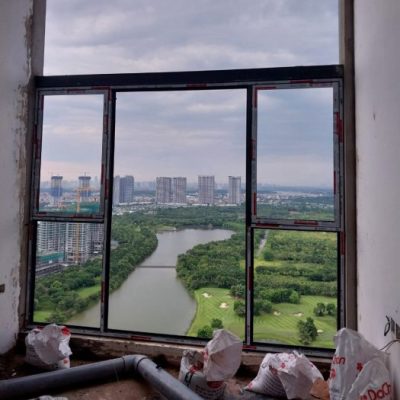 Vách mặt dựng kết hợp cửa sổ mở hất hệ nhôm Xingfa nhập khẩu Vách mặt dựng kết hợp cửa sổ mở hất hệ nhôm Xingfa nhập khẩu