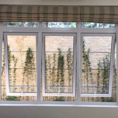 Cửa sổ mở hất 3 cánh nhôm Xingfa màu trắng Cửa sổ mở hất 3 cánh nhôm Xingfa màu trắng