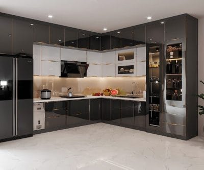 Cấu tạo tủ bếp cánh kính Cấu tạo tủ bếp cánh kính
