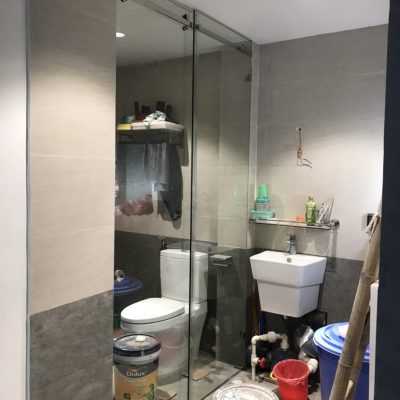 Cabin kính 2 cánh lùa kính cường lực trắng trong Cabin kính 2 cánh lùa kính cường lực trắng trong