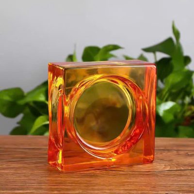 Gạch kính vuông mặt trời màu cam khối đặc AVSING