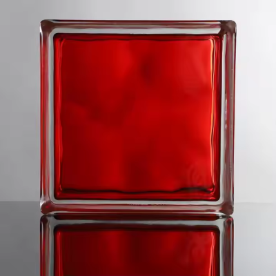 Gạch kính màu cam khối rỗng hình vuông 190x190x80mm