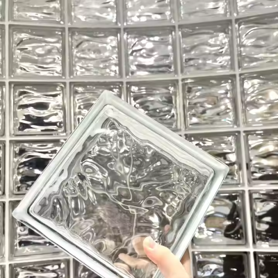 Gạch kính trắng vân sóng 190x190x80mm