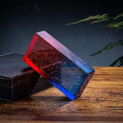 Gạch kính 2 màu màu xanh đỏ 200x100x50mm AVSING