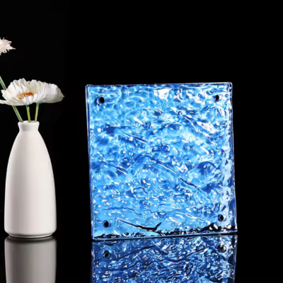 Gạch kính treo màu xanh nước biển 200x200x15mm AVSING