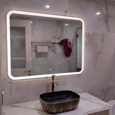 Gương đèn led viền hình chữ nhật bo góc Gương đèn led viền hình chữ nhật bo góc