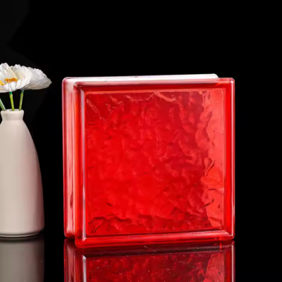 Gạch kính sóng màu đỏ 190x190x80mm AVSING