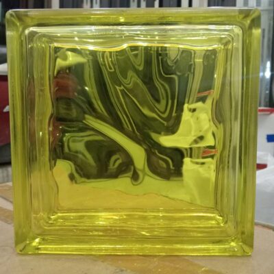 Gạch kính trơn màu vàng AVSING 190x190x80mm